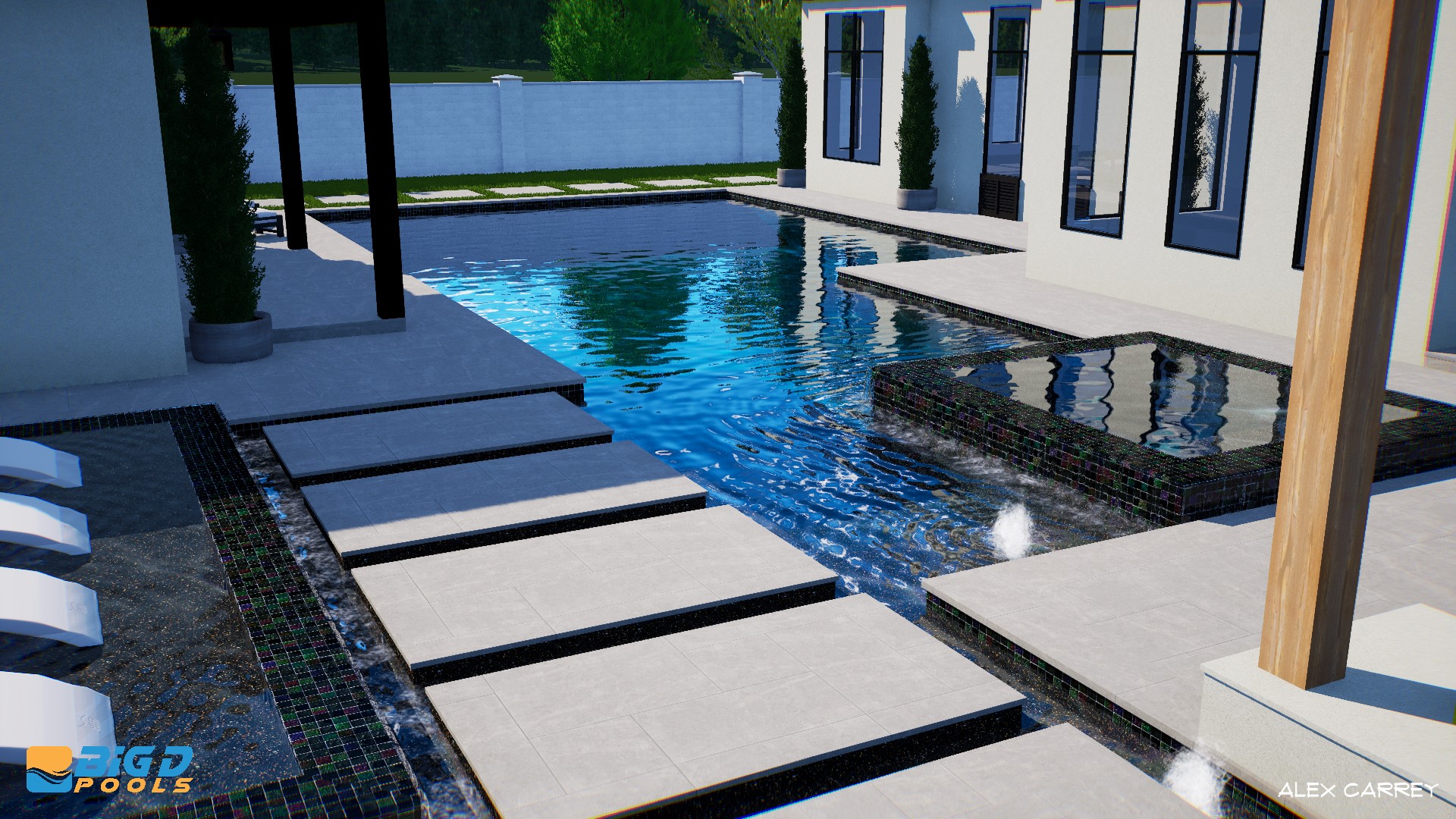 3D landscape and swimming pool design