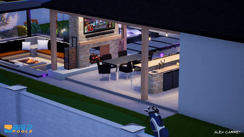 3D landscape and swimming pool design